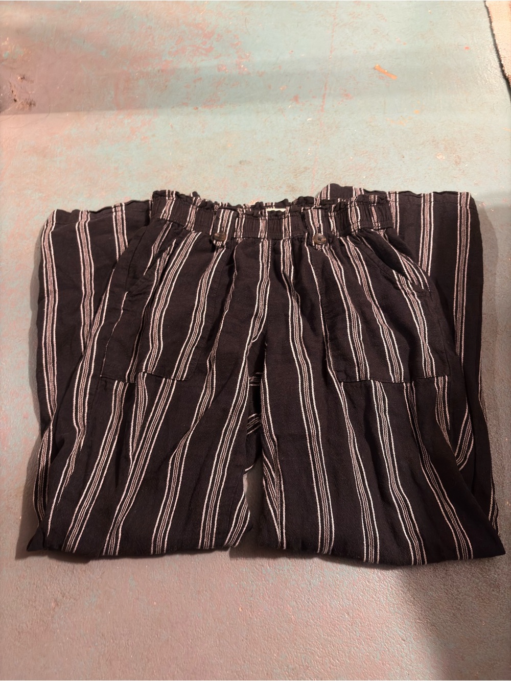 SO Black Jogger Pants with White Pinstripes